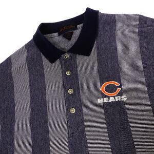 Antigua Chicago Bears Made in USA Vintage Golf Polo Shirt Gray Striped Large